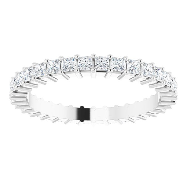 Platinum Square Lab-Grown Diamond Shared-Prong Eternity Band – 1.75x1.75 mm Stones - view 3