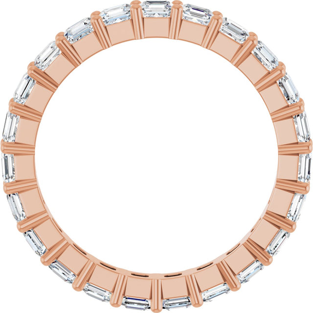 14K Gold Asscher Lab-Grown Diamond Shared-Prong Eternity Band – 2.6x2.6 mm Stones - Rose Gold - view 2