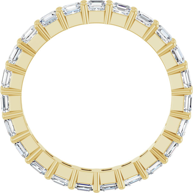 14K Gold Asscher Lab-Grown Diamond Shared-Prong Eternity Band – 2.6x2.6 mm Stones - Yellow Gold - view 2