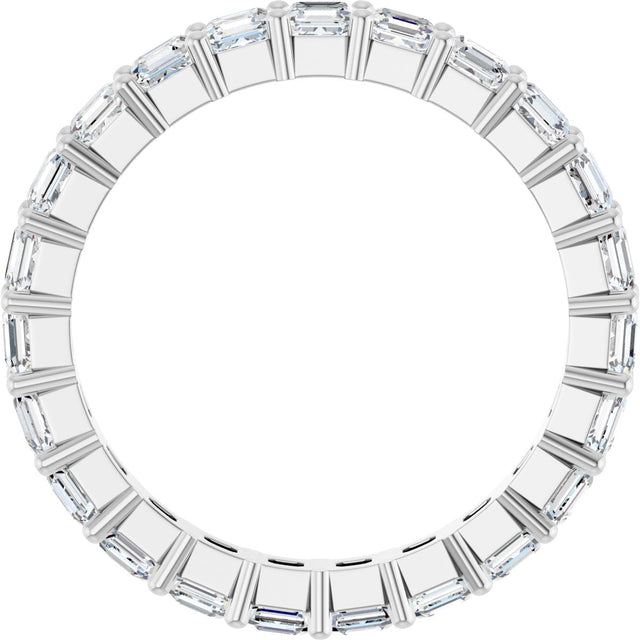 Platinum Asscher Lab-Grown Diamond Shared-Prong Eternity Band – 2.6x2.6 mm Stones - view 2