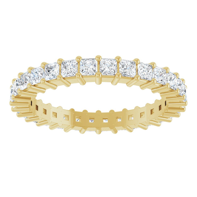 14K Gold Square Lab-Grown Diamond Shared-Prong Eternity Band – 2x2 mm Stones - Yellow Gold - view 3