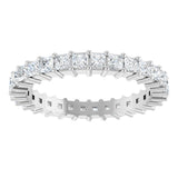 10K Gold Square Natural Diamond Shared-Prong Eternity Band – 2x2 mm Stones - White Gold - view 3