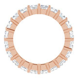 10K Gold Square Lab-Grown Diamond Shared-Prong Eternity Band – 3.25x3.25 mm Stones - Rose Gold - view 2