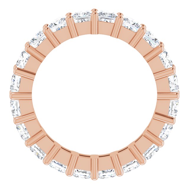 10K Gold Square Lab-Grown Diamond Shared-Prong Eternity Band – 3.25x3.25 mm Stones - Rose Gold - view 2