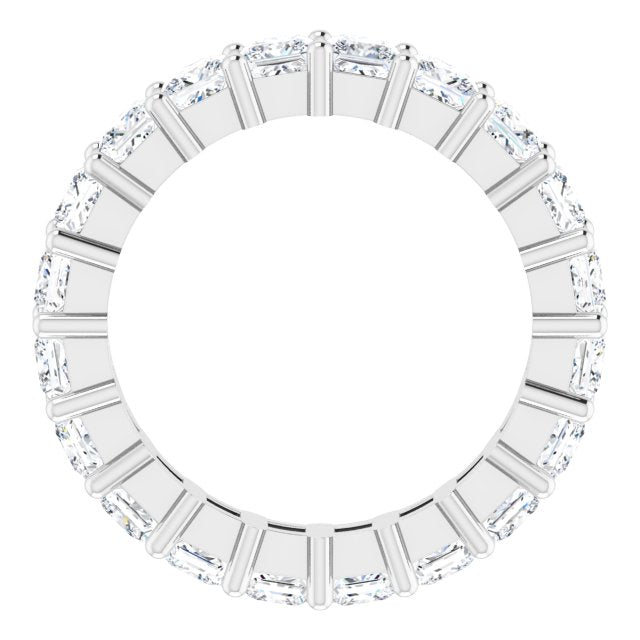 10K Gold Square Lab-Grown Diamond Shared-Prong Eternity Band – 3.25x3.25 mm Stones - White Gold - view 2
