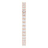 10K Gold Round Natural Diamond Shared-Prong Eternity Band – 1.5 mm Stones - Rose Gold - view 4