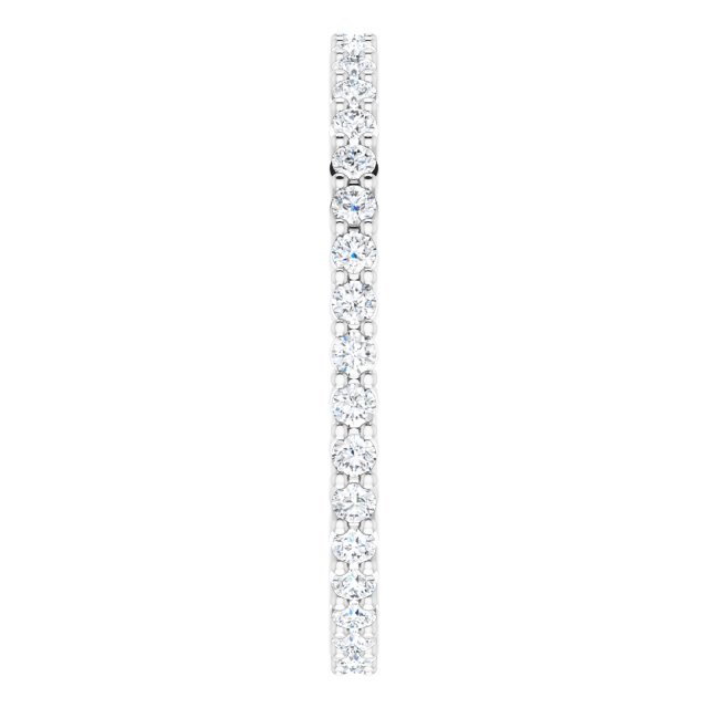 10K Gold Round Lab-Grown Diamond Shared-Prong Eternity Band – 1.5 mm Stones - White Gold - view 4