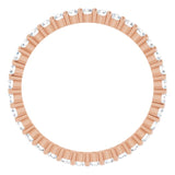 10K Gold Round Lab-Grown Diamond Shared-Prong Eternity Band – 1.75 mm Stones - Rose Gold - view 2