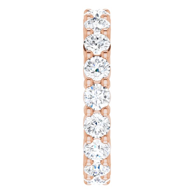 10K Gold Round Lab-Grown Diamond Shared-Prong Eternity Band – 3.5 mm Stones - Rose Gold - view 4