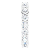 10K Gold Round Natural Diamond Shared-Prong Eternity Band – 3.5 mm Stones - White Gold - view 4
