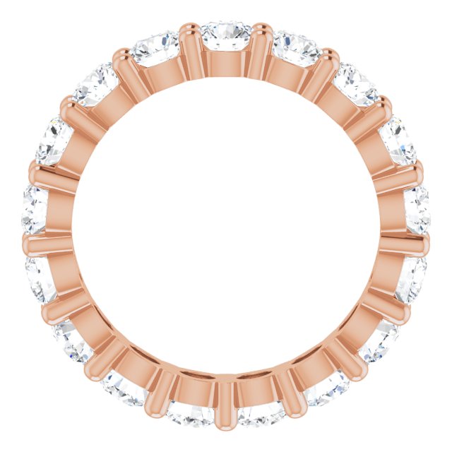 10K Gold Round Lab-Grown Diamond Shared-Prong Eternity Band – 3.8 mm Stones - Rose Gold - view 2