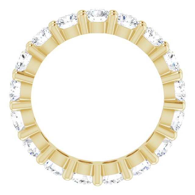 14K Gold Round Lab-Grown Diamond Shared-Prong Eternity Band – 3.8 mm Stones - Yellow Gold - view 2