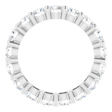 10K Gold Round Lab-Grown Diamond Shared-Prong Eternity Band – 3.8 mm Stones - White Gold - view 2