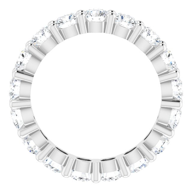 10K Gold Round Lab-Grown Diamond Shared-Prong Eternity Band – 3.8 mm Stones - White Gold - view 2