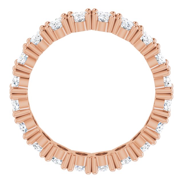10K Gold Oval Lab-Grown Diamond Shared-Prong Eternity Band – 5x3 mm Stones - Rose Gold - view 2
