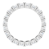 10K Gold Oval Lab-Grown Diamond Shared-Prong Eternity Band – 5x3 mm Stones - White Gold - view 2