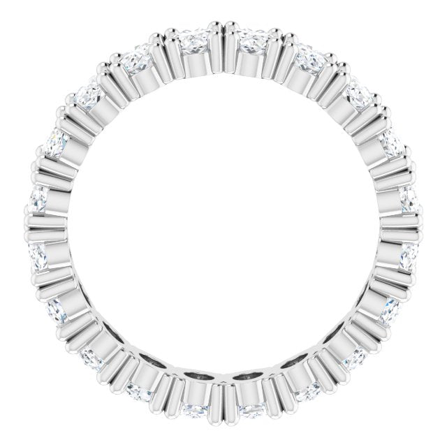 10K Gold Oval Lab-Grown Diamond Shared-Prong Eternity Band – 5x3 mm Stones - White Gold - view 2