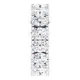 10K Gold Oval Lab-Grown Diamond Shared-Prong Eternity Band – 6x4 mm Stones - White Gold - view 4