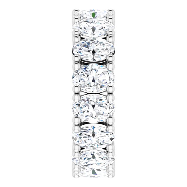 10K Gold Oval Lab-Grown Diamond Shared-Prong Eternity Band – 6x4 mm Stones - White Gold - view 4