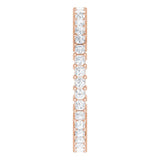 10K Gold Square Natural Diamond Shared-Prong Eternity Band – 1.5x1.5 mm Stones - Rose Gold - view 4