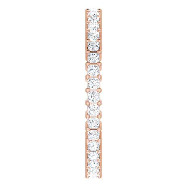 10K Gold Square Natural Diamond Shared-Prong Eternity Band – 1.5x1.5 mm Stones - Rose Gold - view 4