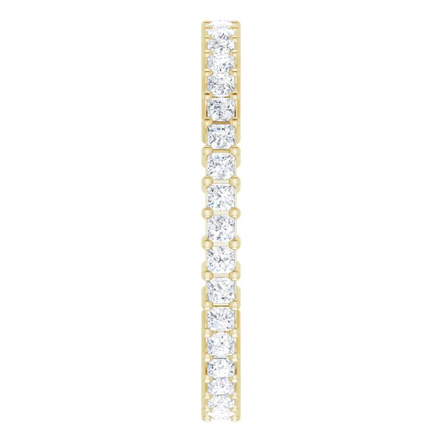 14K Gold Square Lab-Grown Diamond Shared-Prong Eternity Band – 1.5x1.5 mm Stones - Yellow Gold - view 4