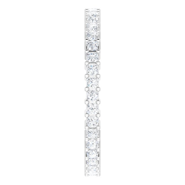 10K Gold Square Lab-Grown Diamond Shared-Prong Eternity Band – 1.5x1.5 mm Stones - White Gold - view 4