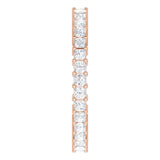 10K Gold Square Natural Diamond Shared-Prong Eternity Band – 1.75x1.75 mm Stones - Rose Gold - view 4
