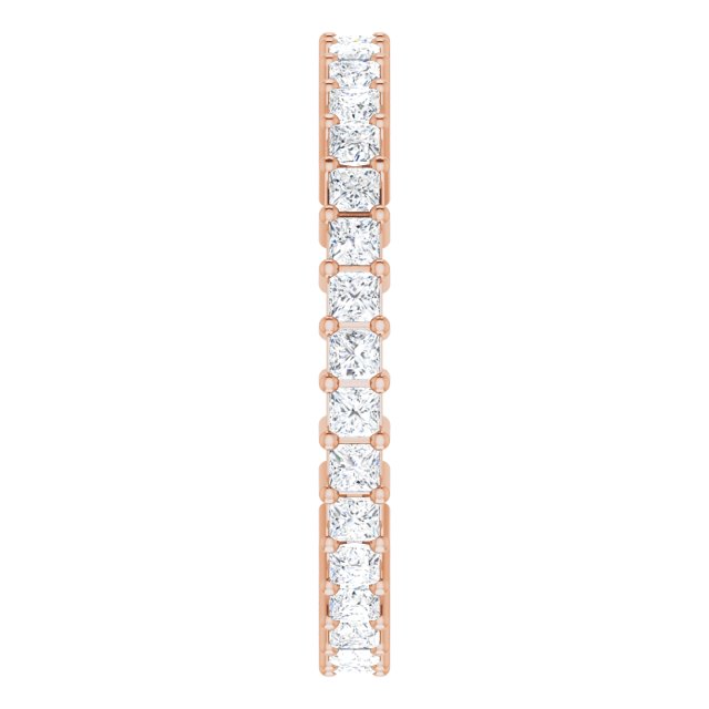 10K Gold Square Natural Diamond Shared-Prong Eternity Band – 1.75x1.75 mm Stones - Rose Gold - view 4
