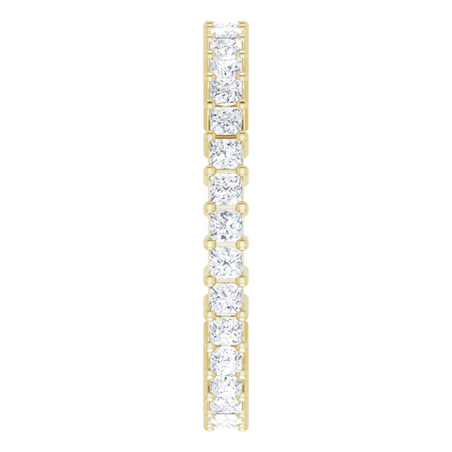 14K Gold Square Lab-Grown Diamond Shared-Prong Eternity Band – 1.75x1.75 mm Stones - Yellow Gold - view 4