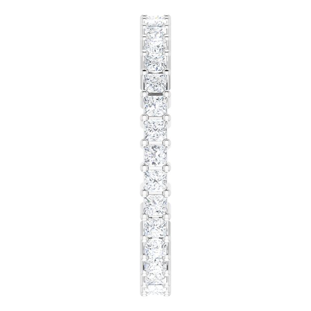 10K Gold Square Natural Diamond Shared-Prong Eternity Band – 1.75x1.75 mm Stones - White Gold - view 4