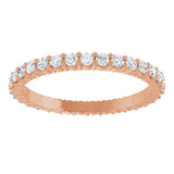 10K Gold Round Lab-Grown Diamond Shared-Prong Eternity Band – 1.7 mm Stones - Rose Gold - view 3