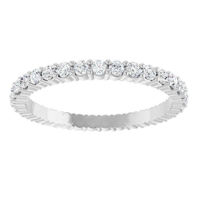10K Gold Round Lab-Grown Diamond Shared-Prong Eternity Band – 1.7 mm Stones - White Gold - view 3