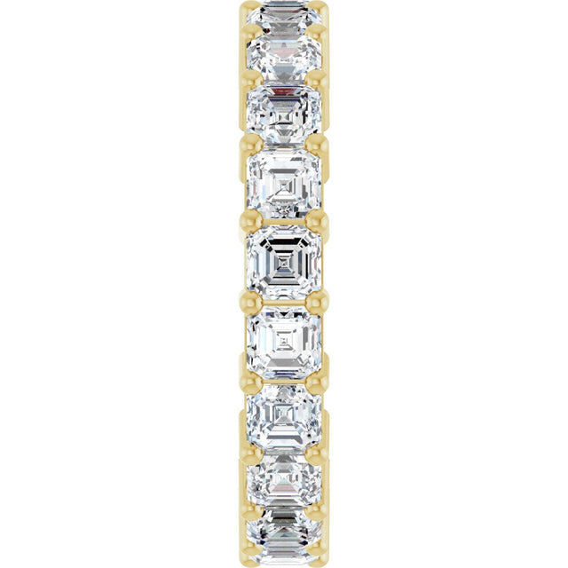14K Gold Asscher Lab-Grown Diamond Shared-Prong Eternity Band – 3x3 mm Stones - Yellow Gold - view 4