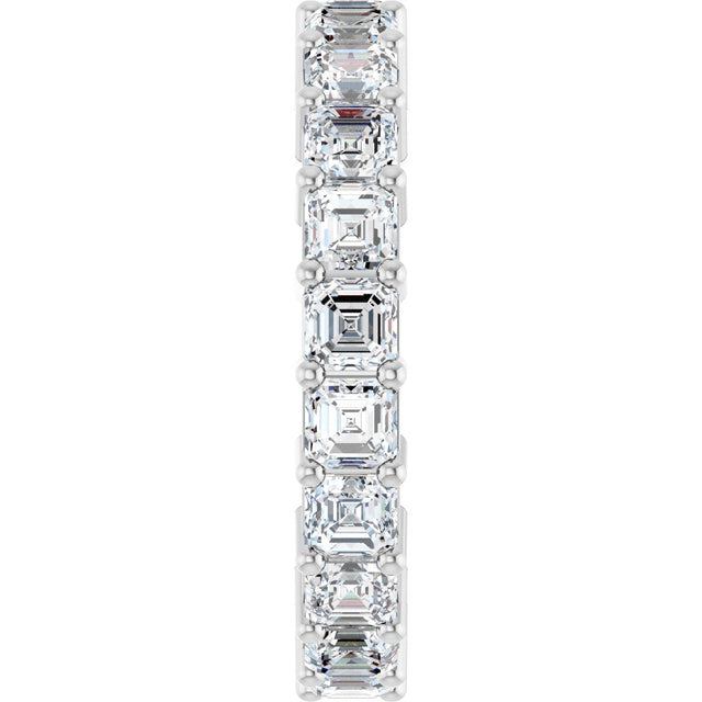 Platinum Asscher Lab-Grown Diamond Shared-Prong Eternity Band – 3x3 mm Stones - view 4