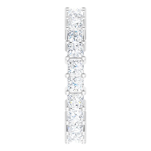 10K Gold Square Natural Diamond Shared-Prong Eternity Band – 2.75x2.75 mm Stones - White Gold - view 4