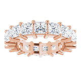 10K Gold Square Lab-Grown Diamond Shared-Prong Eternity Band – 4x4 mm Stones - Rose Gold - view 3