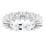 10K Gold Square Lab-Grown Diamond Shared-Prong Eternity Band – 4x4 mm Stones - White Gold - view 3