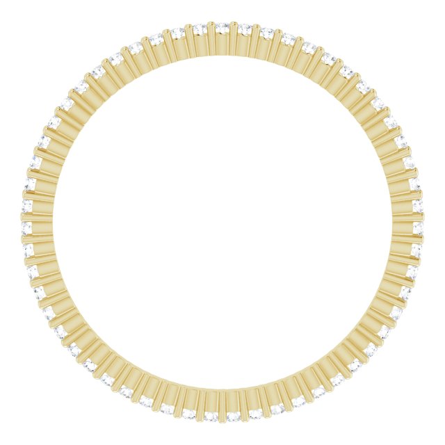 14K Gold Round Lab-Grown Diamond Shared-Prong Eternity Band – 1 mm Stones - Yellow Gold - view 2