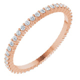 10K Gold Round Lab-Grown Diamond Shared-Prong Eternity Band – 1.3 mm Stones - Rose Gold