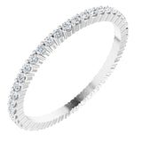 10K Gold Round Lab-Grown Diamond Shared-Prong Eternity Band – 1.3 mm Stones - White Gold