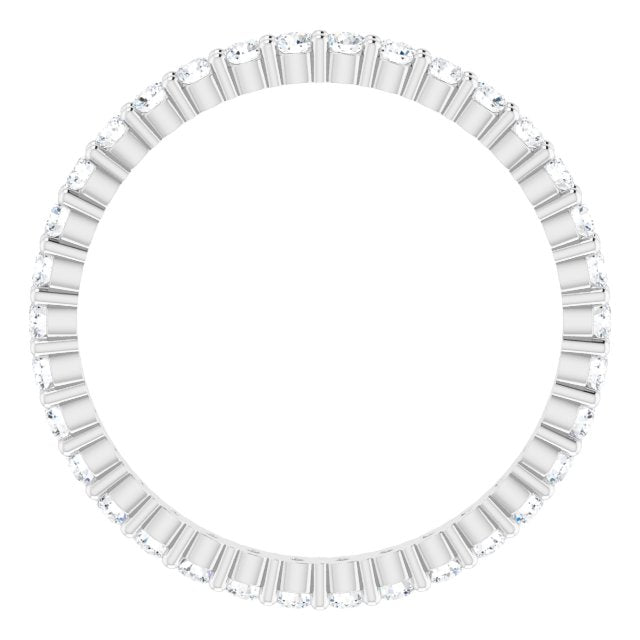 10K Gold Round Lab-Grown Diamond Shared-Prong Eternity Band – 1.75 mm Stones - White Gold - view 2