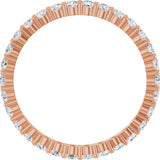 10K Gold Round Natural Diamond Shared-Prong Eternity Band – 2 mm Stones - Rose Gold - view 2