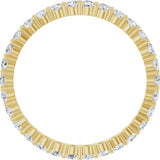 14K Gold Round Natural Diamond Shared-Prong Eternity Band – 2 mm Stones - Yellow Gold - view 2