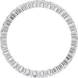 10K Gold Round Natural Diamond Shared-Prong Eternity Band – 2 mm Stones - White Gold - view 2