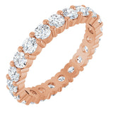 10K Gold Round Lab-Grown Diamond Shared-Prong Eternity Band – 3 mm Stones - Rose Gold