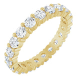 10K Gold Round Lab-Grown Diamond Shared-Prong Eternity Band – 3 mm Stones - Yellow Gold