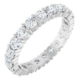 10K Gold Round Natural Diamond Shared-Prong Eternity Band – 3 mm Stones - White Gold