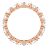 10K Gold Round Lab-Grown Diamond Shared-Prong Eternity Band – 3.5 mm Stones - Rose Gold - view 2