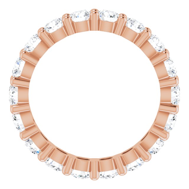 10K Gold Round Lab-Grown Diamond Shared-Prong Eternity Band – 3.5 mm Stones - Rose Gold - view 2